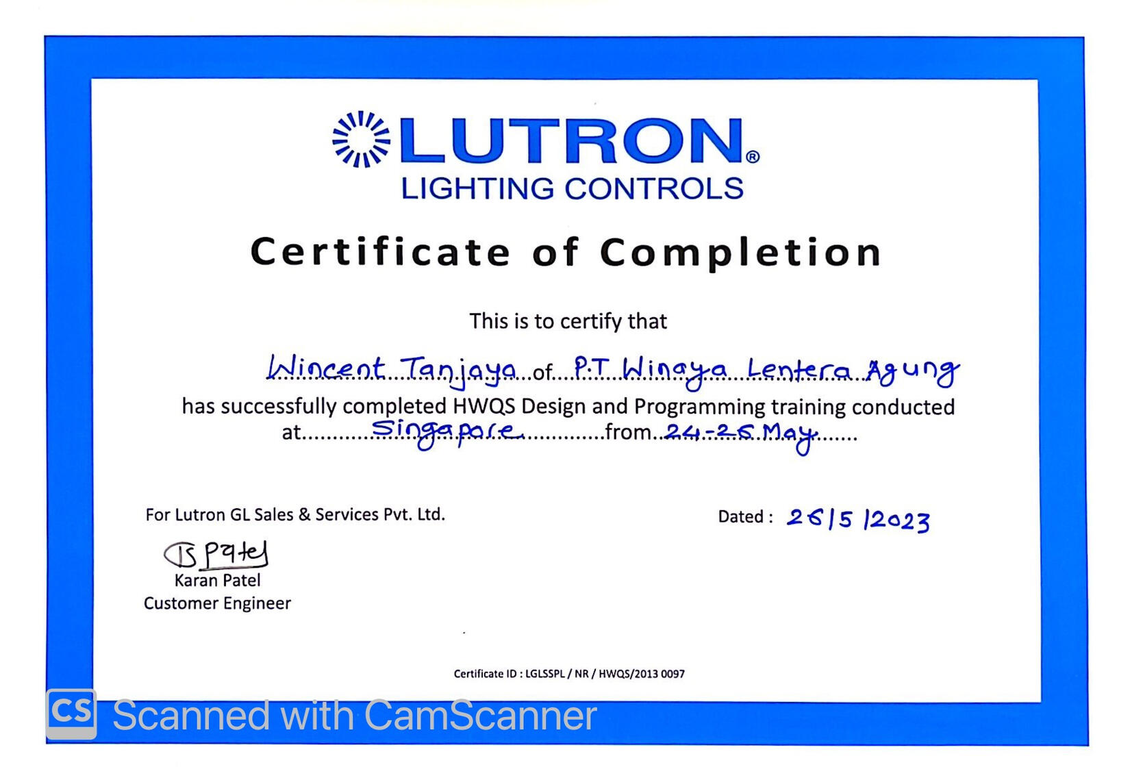 HOMEWORKS CERTIFICATION